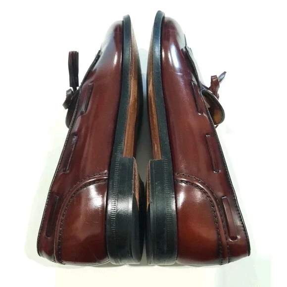 Cole Haan Hand Made In Maine Horween Leather Tassel Kiltie Loafers Ox blood 8.5 - Picture 8 of 16
